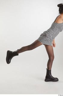 Wild Nicol 1 black boots checkered short dress dressed flexing…